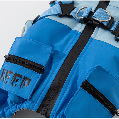 Autumn And Winter Dog, Small And Medium-sized Dog Teddy Outdoor Windproof, Waterproof, Three-proof Raincoat, Four-legged Cotton Coat, Pet Clothing