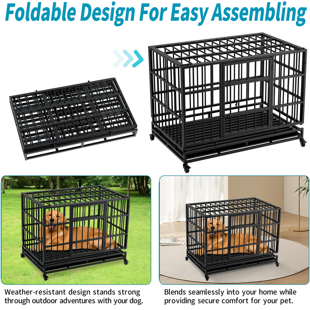 Indestructible Dog Crate With Wheels