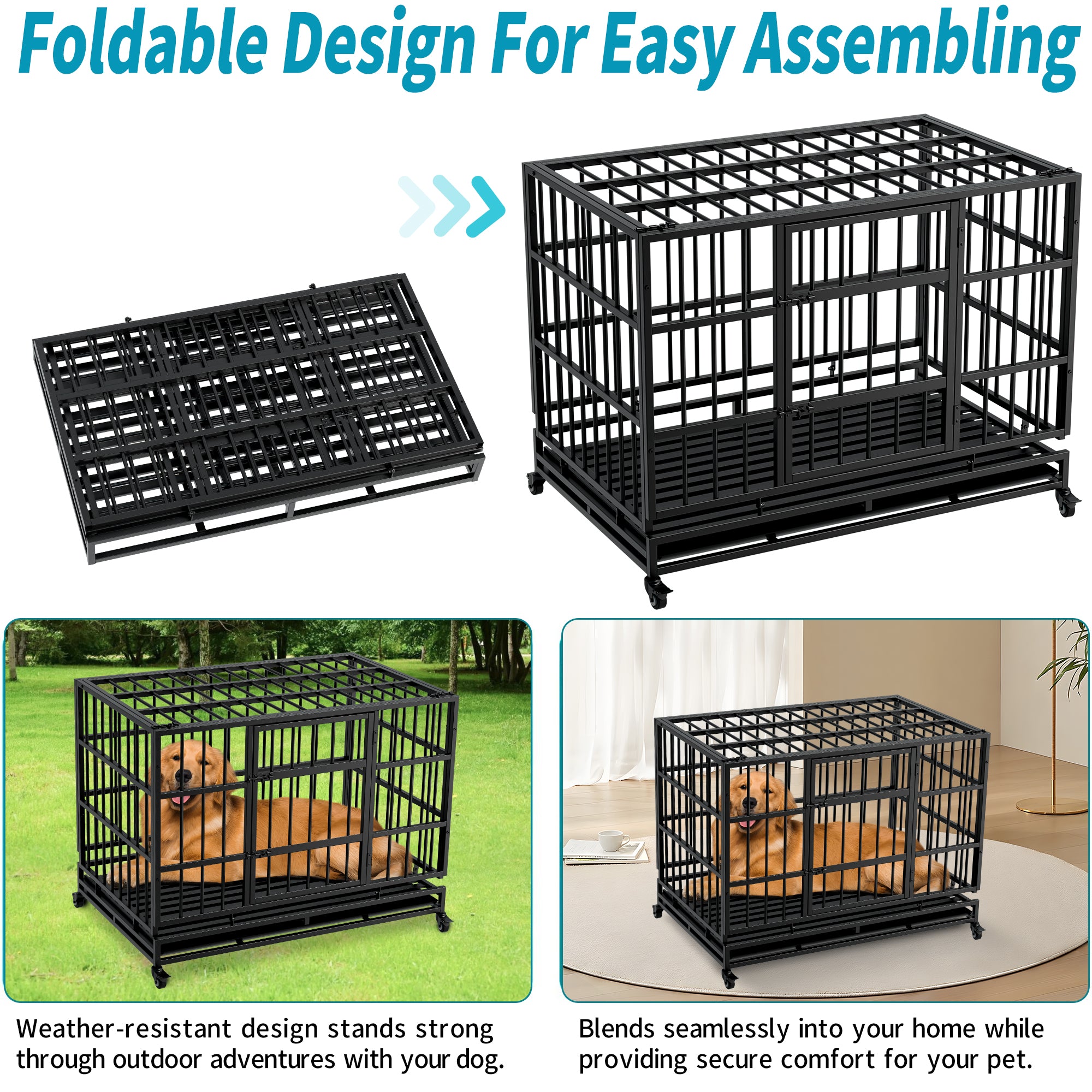 Indestructible Dog Crate With Wheels