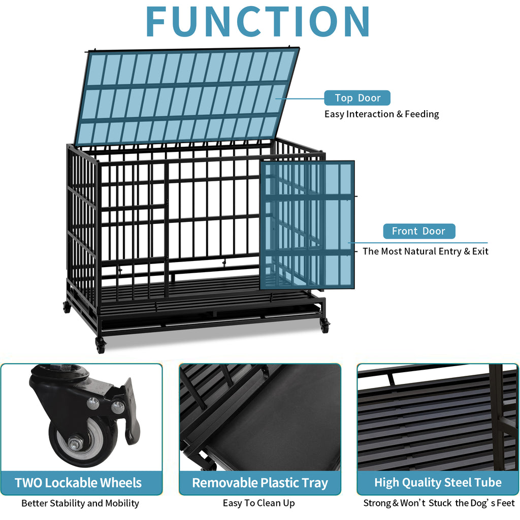 Indestructible Dog Crate With Wheels