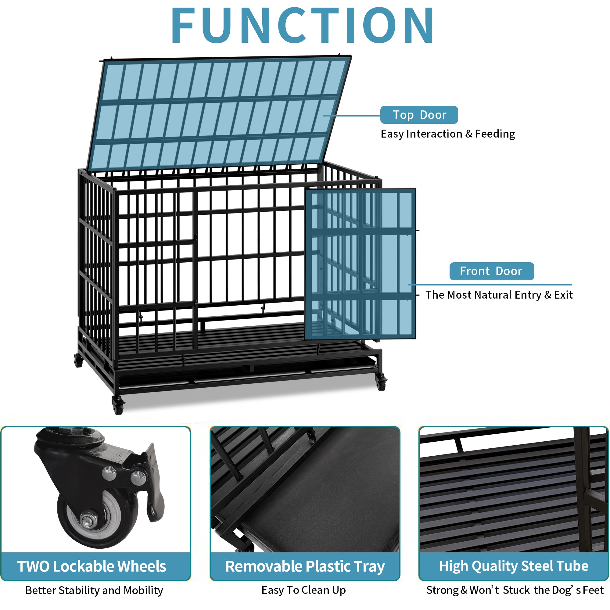 Indestructible Dog Crate With Wheels