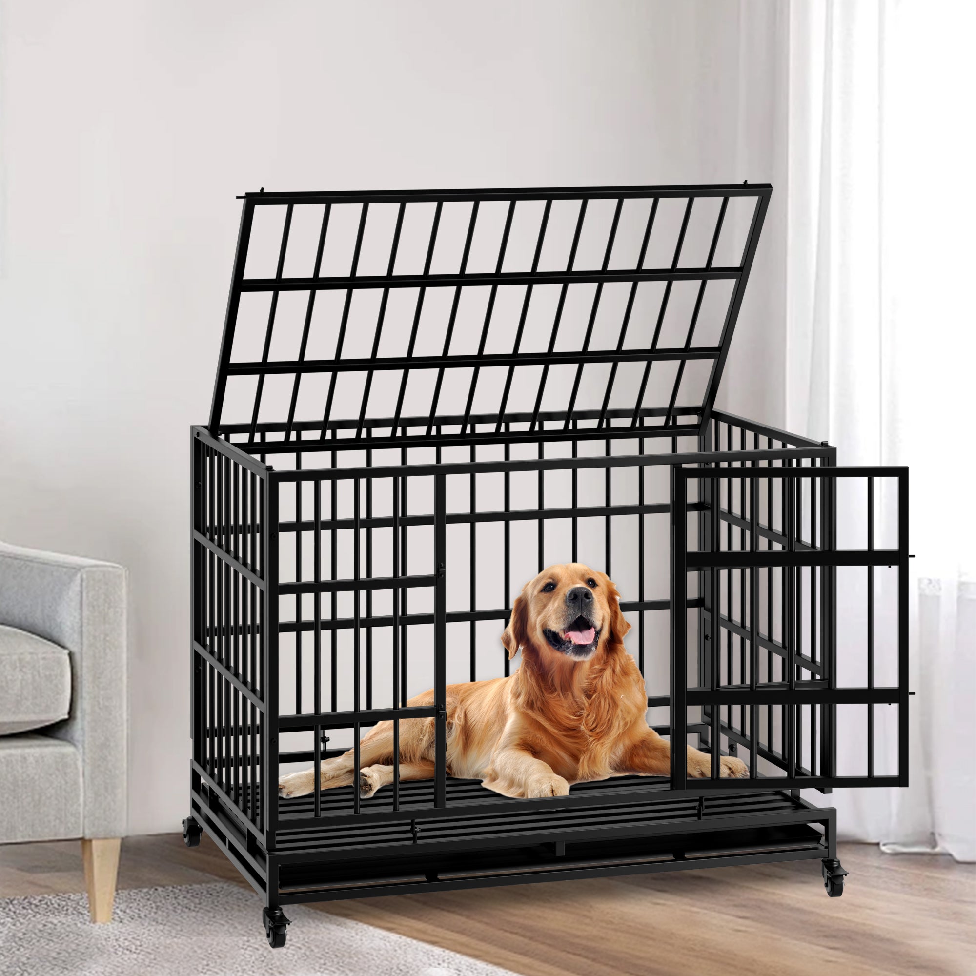 Indestructible Dog Crate With Wheels